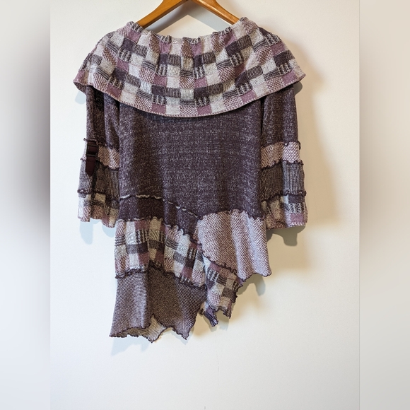 Marie-Claire Purple Patchwork Asymmetrical Sweater - Picture 2 of 7